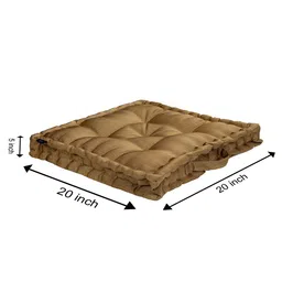 s9home Gold Solid Polyester 20x20 Inches Floor Cushion image 3