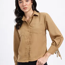 glitchez Women Relaxed Fit Fit Solid Casual Shirt image 2