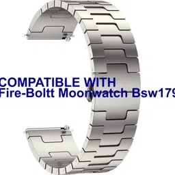 ACM Watch Strap Metal Steel for Fire-Boltt Moonwatch Bsw179 Smartwatch Titanium Smart Watch Strap-picture-11