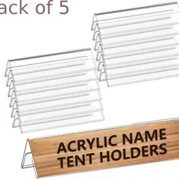 nssp Glass Acrylic V Shaped Desktop Display, Name Stand for Home,Office(10 inch-pack of 5) Name Plate-picture-16
