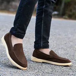 dorado humano Italian Brown Suede Leather Moccasins For Men Loafers For Men-picture-28