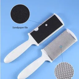 cosluxe Dual Sided Foot Scrubber with Steel and Emery Pad,Hard Dead Skin Callus Remover image 2
