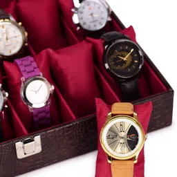 hoc Watch Storage Box for 12 Watches – PU Leather, Soft Cushion, Gift for Men Watch Box image 5