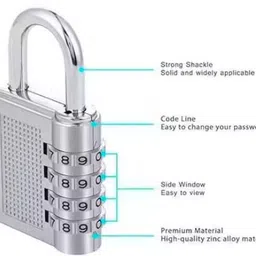 sse combination padlock Zinc Alloy Polished Smart Lock image 2