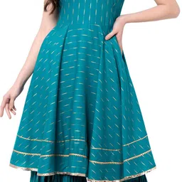 nypa Women Viscose Rayon Kurta Sharara Set image 4