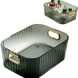 ge Plastic Storage Box with Handle Transparent Cosmetics Storage Organizer Storage(Green) Storage Basket-picture-30
