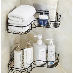 tirtha creation Metal Bathroom & Kitchen Corner Rack | Rust-Resistant Steel Wall Shelf-picture-40