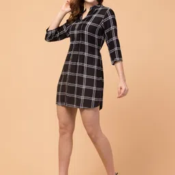 hive91 Women Shirt Black Knee Length Dress image 5