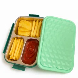 gripwell 3 Stainless Steel Lunchbox 3 Inbuilt Compartments 3 Containers Lunch Box-picture-16