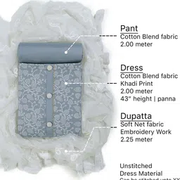 Sun Fashion And Lifestyle Floral Printed Gotta Patti Unstitched Dress Material image 5