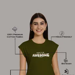 Friskers Typography Printed Extended Sleeves Pure Cotton Crop T-shirt image 5