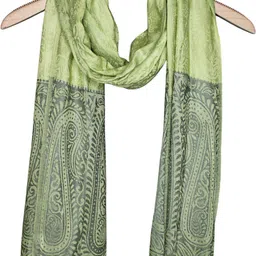 glimmerx Self Design Viscose Women Light Green Fancy Scarf, Scarf, Stole-picture-17