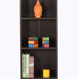 deckup Lexis 4-Shelf Dark Wenge Engineered Wood Open Book Shelf-picture-21
