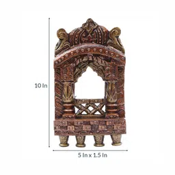 craft tree Copper Finish Solid Wood Jharokha image 3