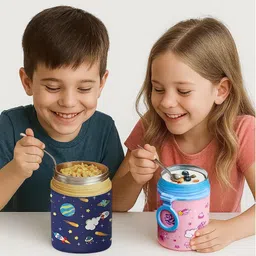 one and only Double Wall SS Food Jar | Leakproof Hot & Cold Flask | Ideal for Gifting Pack of 2 Thermoware Casserole image 4