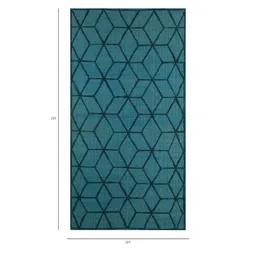 jaipur rugs Blue Geometrical Wool 5 ft X 8 ft Rectangle Flat Weaves image 2