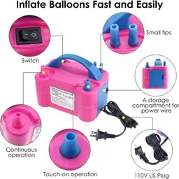 vmv fuzon Air Balloon Pump Electric, Portable Inflator Dual Nozzle Machine Balloon Pump . Balloon Pump image 2