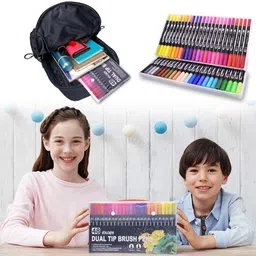 izone 48 dual tip marker pens watercolor brush pen tip 0.4 Marker set of 48,Fine and Brush Tip Colored Pens for Coloring,Art,Sketching,Bullet Journal,Coloring Book,Drawing image 5