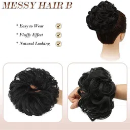 blubby Messy Hair Bun Synthetic Artificial Juda For Women And Girls, 35 Gram Bun image 3