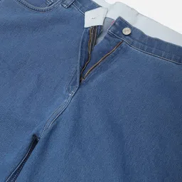 theRebelinme Plus Size Women Smart Straight Fit High-Rise Denim Trouser image 5