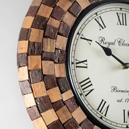 vedas Tisya Brown MDF Wall Clock image 4