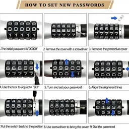 asryd Steering Lock,Anti-Theft Car Device,Keyless Password Retractable Steering Lock Heavy Duty Car Security Lock Anti Theft Device, Safety Password Lock Wheel Lock image 4