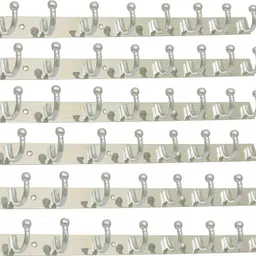 mexon ROUND U Shape 8 Pin Glossy Hooks Stainless Steel Bathroom Cloth Hooks / Hanger / Key Holder / Door Wall Robe Hooks Rail for Hanging Keys, Clothes, Towel Hook Rail Eco Friendly Stainless Steel Steel Steel Dress Pack of 6 Hangers For Dress-picture-21