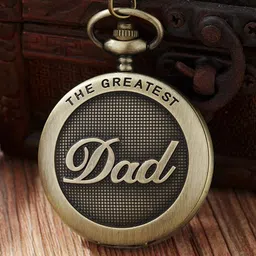 Tiny Tim The Greatest Dad Vintage Pocket-Watch Antique Style Metallic Keychain Best Gift The Greatest Dad Pocket Watch Bronze Metal Pocket Watch Chain-picture-19