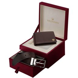 WildHorn Men Brown RFID Protected Genuine Leather Wallet & Belt Accessory Gift Set-picture-15