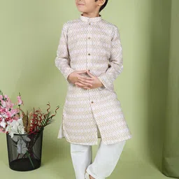 TABARD Boys Printed Regular Pure Cotton Kurta with Churidar image 2