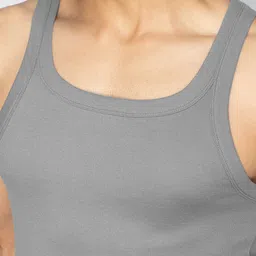 XYXX Men Solid Pack of 2 Pace Combed Cotton For Square Neck Gym Vest image 3
