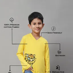 Friskers Boys Graphic Printed V-Neck Slim Fit Pure Cotton Casual T-shirt image 2
