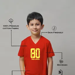 Friskers Boys Typography Printed Slim Fit Pure Cotton T-Shirt image 2