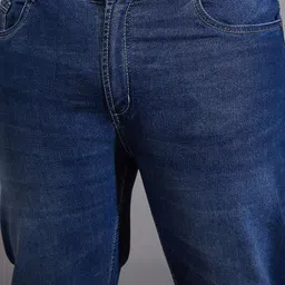 bigbanana Men Plus Size Blue Comfort Low-Rise Heavy Fade Stretchable Jeans image 4