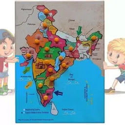 ritskart Hot Sale Wooden Educational learning Map Board Puzzle for kids image 1
