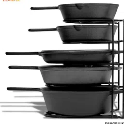 fangruik Utensil Kitchen Rack Iron Adjustable Pan Stand for Kitchen Storage and Plate Organization Iron-picture-36