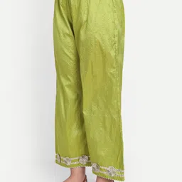 Modish Couture Girls Regular Pure Silk Kurta with Palazzos image 3