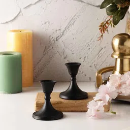 Voidrop Set Of 2 Black Aluminium Candle Holder image 2