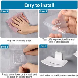 hk appliance 4PC Plastic Wall Mount SelfAdhesive Waterproof Kitchen Bathroom Soap Dish Holder image 4