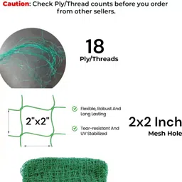 aayutri UV Stabilized Antibird 18 ply(5x10ft) 2 Inch hole I Window Protection Safety Net Garden Tool Kit image 4