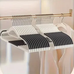 seasons Premium Durable Clothes Hangers with Non-Slip Pads for Dress Clothes, Jackets, Plastic Shirt Pack of 10 Hangers For Shirt image 4