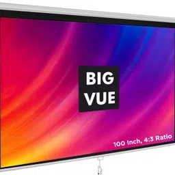 BIG VUE 100 Inch, 4:3 Ratio Manual Pull Down Screen - Home, School, Office, Auto Lock Projector Screen (Width 203 cm x 152 cm Height)-picture-31