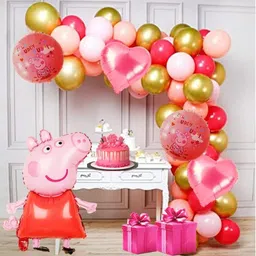1iam Peppa pig theme decoration for Birthday/ Baby welcoming/ First birthday party image 1