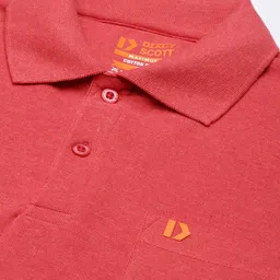 dixcy scott maximus Men Solid Polo Neck Pure Cotton Red T-Shirt image 2