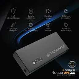 RESONATE RouterUPS Pro UPS for WiFi Router (Up to 6 Hours Power Backup, CRU12V3A, Black) image 3