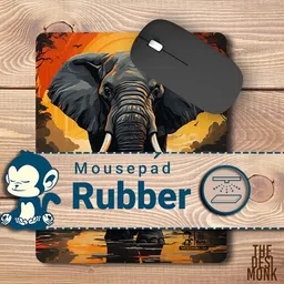 The Desi Monk Elephent Sky Anti Skid Mouse Pad for Laptops and Computers Non Slip Base Mousepad image 3