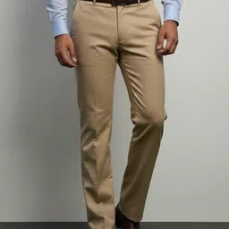 dragonwitch Men Straight Fit Khaki Cotton Blend Trousers-picture-10