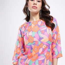 Women Floral Print Viscose Rayon Straight Kurta-image-65