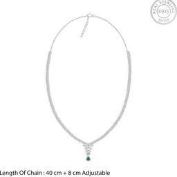 giva 925 Silver Party Wear Necklace for Women Cubic Zirconia Rhodium Plated Sterling Silver Necklace image 4