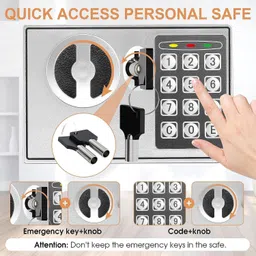 opriq Digital Security Safe Box for Valuables, Steel Lock Box with Electronic Keypad Safe Locker image 3